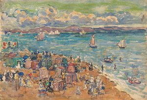 Beach Scene, St. Malo by Maurice Prendergast