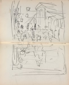 Italian Sketchbook: Bridge with Figures by Maurice Prendergast