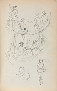 Italian Sketchbook: Two Gondolas with Figures by Maurice Prendergast