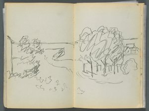 Sketchbook- The Granite Shore Hotel, Rockport, page 072 & 73: Town View