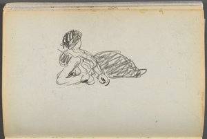 Sketchbook- The Granite Shore Hotel, Rockport, page 082: Reclining Figure by Maurice Prendergast