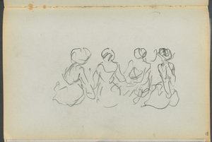 Sketchbook: The Granite Shore Hotel, Rockport, Seated Female Figures (page 099) by Maurice Prendergast