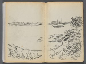 Sketchbook- The Granite Shore Hotel, Rockport, page 180 & 181: Shore line
