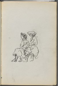 Sketchbook, The Dells, No 127, page 119: Two Seated Figures by Maurice Prendergast