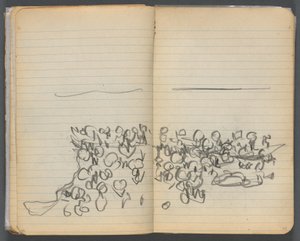 Sketchbook, page 044 & 45: Beach View by Maurice Prendergast