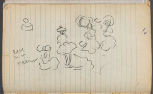 Sketchbook, page 076: Figures with Notes by Maurice Prendergast