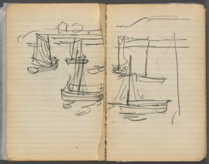 Sketchbook, page 124 & 125: Sailboats