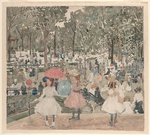 The Mall, Central Park by Maurice Prendergast
