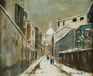 Rue St. Rustique under the Snow, Montmartre, c. 1939
