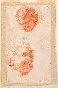 Studies: Two Heads of Children, Late 18th Century by Mauro Gandolfi