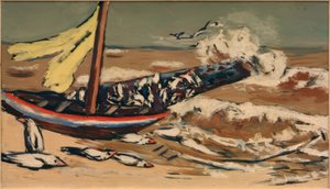 Brown Sea with Seagulls by Max Beckmann