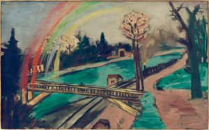 Railway Landscape with Rainbow by Max Beckmann