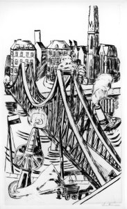 Large Bridge (The Iron Bridge in Frankfurt am Main) by Max Beckmann