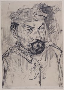 Home Guardsman Ernst Pflanz, Head and Shoulders by Max Beckmann