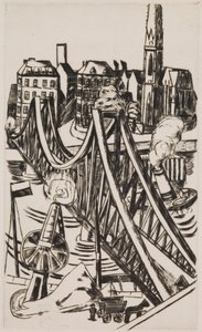 Large Bridge (Eiserner Steg in Frankfurt am Main) by Max Beckmann