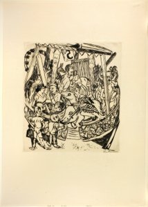 Merry-Go-Round, plate seven from Jahrmarkt by Max Beckmann
