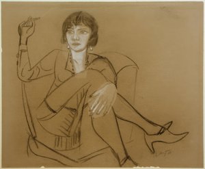 Quappi, Smoking in the Club Chair by Max Beckmann