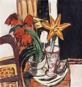Red Tulips and Fire Lilies by Max Beckmann