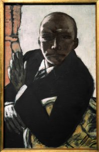 Self-Portrait in Black by Max Beckmann