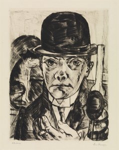 Self-Portrait with a Stiff Hat by Max Beckmann