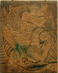 Self-Portrait with Naïla as Circus Artists by Max Beckmann
