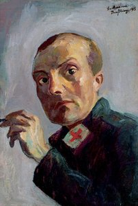 Self-portrait as a Male Nurse by Max Beckmann