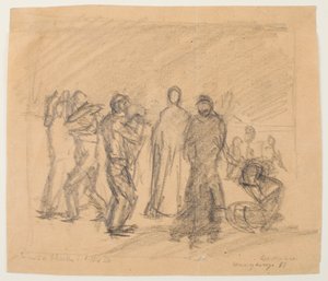 Sketch for Christ in the Desert by Max Beckmann
