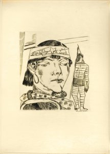 Snake Lade, plate ten from Jahrmarkt by Max Beckmann