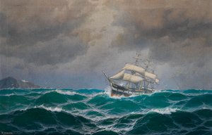 Three-Master on the High Seas by Max Jensen