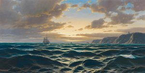 Marine, Setting Sun on the Coast by Max Jensen