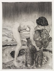 Goddess and Sorcerer (Tent, Opus XIV, Part 2, No. 33) by Max Klinger