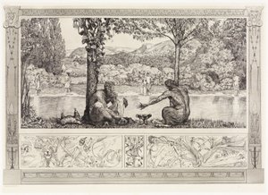 Narcissus and Echo I (Rescues of Ovidian Victims, Opus II, Plate 7) by Max Klinger