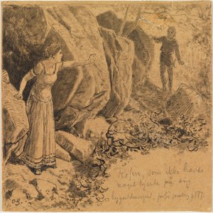 Narcissus and Echo I. by Max Klinger
