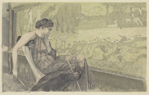 Penelope Looking Thoughtfully at Her Loom by Max Klinger