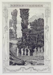 Psyche Wandering, plate 28 from the series “Cupid and Psyche: Opus V” by Max Klinger