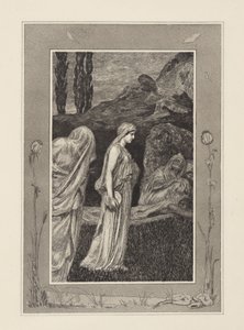 Psyche in Tartarus (Cupid and Psyche, Opus V, Plate 39) by Max Klinger