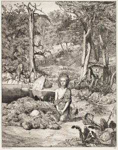 Simplicius at the Grave of the Hermit by Max Klinger