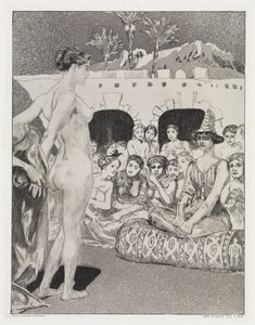 Before the Queen (Tent, Opus XIV, Part 2, No. 24) by Max Klinger