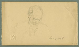 Sketch of a Man with Partial Baldness by Max Kurzweil