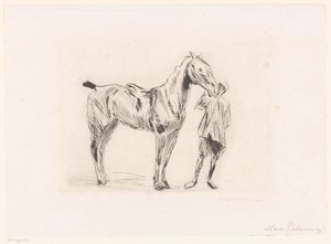Man with Riding Horse by Max Liebermann (signed by artist)
