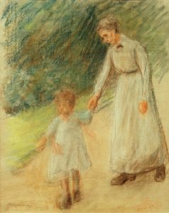 Granddaughter with Nanny by Max Liebermann
