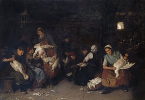 Goose Pluckers by Max Liebermann
