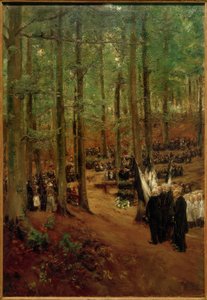 Memorial Service for Emperor Frederick III in Kösen - 1st Version by Max Liebermann