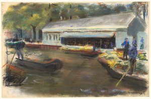 Vegetable Market in Delft, 1907 by Max Liebermann
