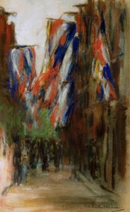Dutch Street with Flags