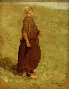 Girl on the Dune, Standing to the Right by Max Liebermann