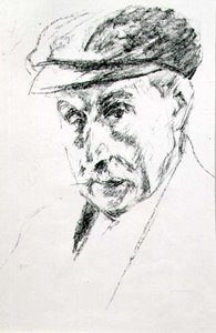 Portrait of a Man in a Cap, possibly self portrait, after 1923 by Max Liebermann