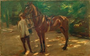 Groom with Horse by Max Liebermann