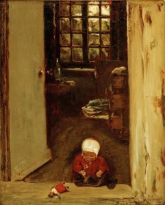 Playing Child in the Doorway by Max Liebermann
