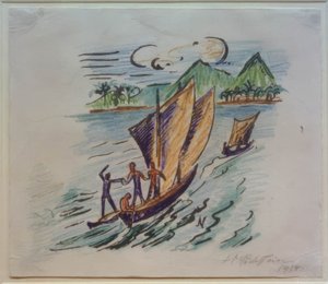 Travel Pictures Italy - South Seas (Sailboats on Palau) by Max Pechstein